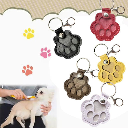 3 Pcs Dog Fur Storage Keychain - Cat Paw Shaped Keychain Pet Hair Keepsake Keyring, Handmade Key Holder for Collecting Cat and Dog Hair, Pet Memorial Gift.