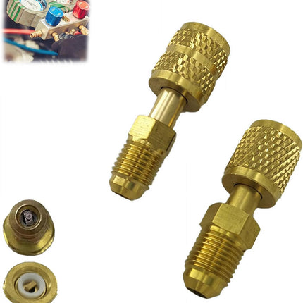 R410 R32 R22 Brass Adapter, Reverse Thread Fitting for R410/R32/R22 Mini Split Systems, Vacuum Pump & Gauge Hose Connector, Easy to Install Durability.