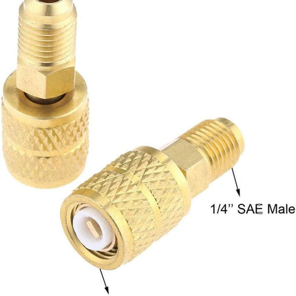 R410 R32 R22 Brass Adapter, Reverse Thread Fitting for R410/R32/R22 Mini Split Systems, Vacuum Pump & Gauge Hose Connector, Easy to Install Durability.