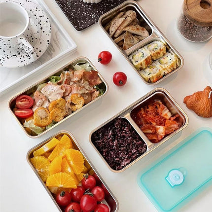 Grab and Go Snack Containers – Reusable Stainless Steel Double Compartment Containers with Lids, Stainless Steel Snack Containers, Snacks Dips for Snacks, Dips, Takeout, Travel.