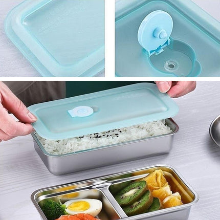 Grab and Go Snack Containers – Reusable Stainless Steel Double Compartment Containers with Lids, Stainless Steel Snack Containers, Snacks Dips for Snacks, Dips, Takeout, Travel.