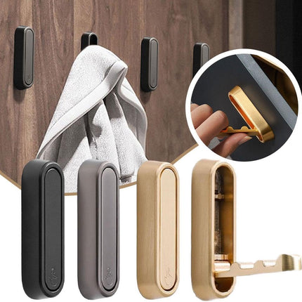 Folding Wall Hook, 2025 New Flip Down Hook Folding Heavy-Duty Coat Hooks Wall, Invisible Foldable Valet Hooks for Hanging Coats, Scarves, Hats, Bathrobes, Keys, Bags (Brown).