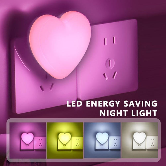 Love Heart Night Lights Plug into Wall - Heart Shape Nursery Nightlight with Light Sensors, Cute Soft LED Nightlight with Soft Warm Light for Bedroom, Nursery, Bathroom, Hallway (White).