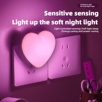 Love Heart Night Lights Plug into Wall - Heart Shape Nursery Nightlight with Light Sensors, Cute Soft LED Nightlight with Soft Warm Light for Bedroom, Nursery, Bathroom, Hallway (White).