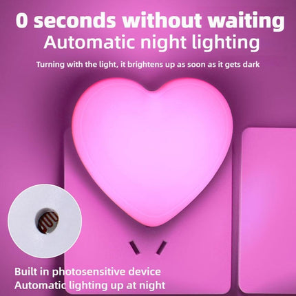 Love Heart Night Lights Plug into Wall - Heart Shape Nursery Nightlight with Light Sensors, Cute Soft LED Nightlight with Soft Warm Light for Bedroom, Nursery, Bathroom, Hallway (White).