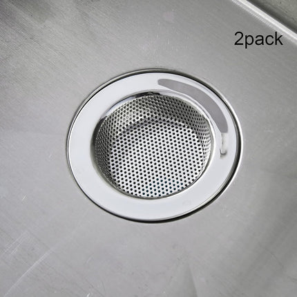 Kitchen Sink Strainer Stainless Steel,  Kitchen Sink Drain Strainer, Sink Strainers for Kitchen Sinks with Large Wide Rim 4.5" Diameter (2 Pack).