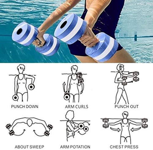 Water Aerobics EVA Water Foam Floating Dumbbell Automatic Float Aquatic Barbell for Water Yoga Fitness and Pool Exercise.