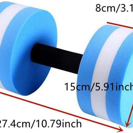 Water Aerobics EVA Water Foam Floating Dumbbell Automatic Float Aquatic Barbell for Water Yoga Fitness and Pool Exercise.