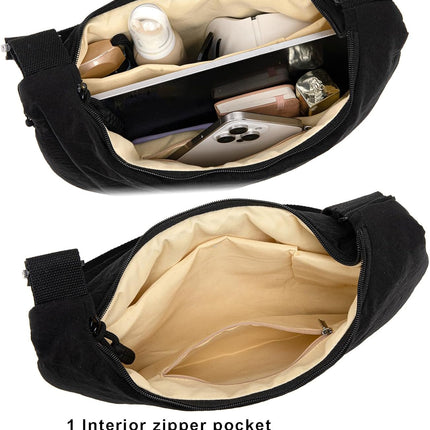 Crescent Bag for Women Men Nylon Crossbody Bags Multi-Pocket Sling Bag Roomy Hobo Bags Moon Bag Slouchy Dumpling Bag.
