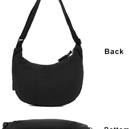 Crescent Bag for Women Men Nylon Crossbody Bags Multi-Pocket Sling Bag Roomy Hobo Bags Moon Bag Slouchy Dumpling Bag.