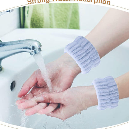 8PCS Wristbands for Washing Face, Microfiber Wrist Wash Bands, Towel Scrunchies Spa Face Wash Wristbands Prevent Water from Spilling Down Your Arms (4).