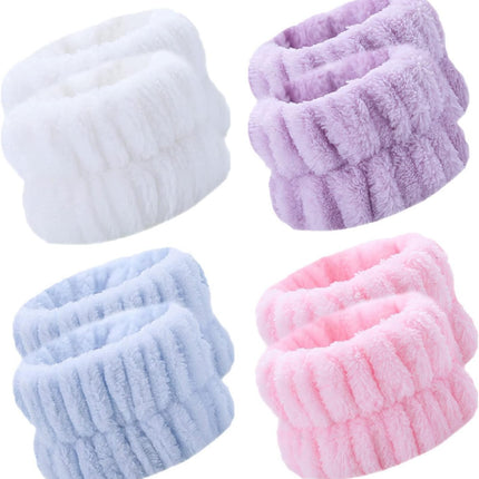 8PCS Wristbands for Washing Face, Microfiber Wrist Wash Bands, Towel Scrunchies Spa Face Wash Wristbands Prevent Water from Spilling Down Your Arms (4).