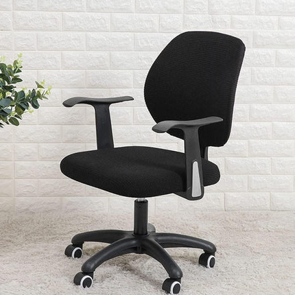 Office Chair Covers, Elastic Stretch Computer Chair Seat Slipcovers Super Fit Anti-dust Desk Seat Cover Spandex Removable Washable Kitchen Chair Protective Cover (Black).
