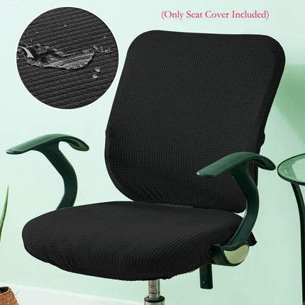 Office Chair Covers, Elastic Stretch Computer Chair Seat Slipcovers Super Fit Anti-dust Desk Seat Cover Spandex Removable Washable Kitchen Chair Protective Cover (Black).
