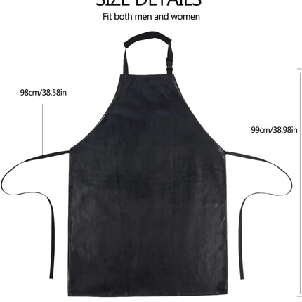 Heavy Duty Vinyl Waterproof Apron for Unisex Adult, Ultra Lightweight, Industrial Apron, Black.