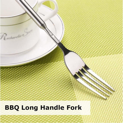 Adjustable Telescopic Fork Extendable Fork Long Fork Toasting Fork Extending Fork Extra Long Fork Extended Fork Stainless Steel, for Eating, Barbecue, Dinner, Dessert, Sausage, Vegetable(8.7~25.4In)….