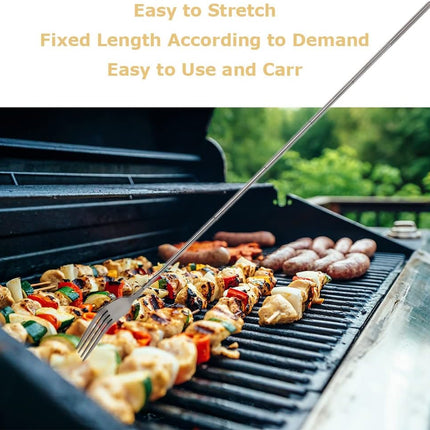 Adjustable Telescopic Fork Extendable Fork Long Fork Toasting Fork Extending Fork Extra Long Fork Extended Fork Stainless Steel, for Eating, Barbecue, Dinner, Dessert, Sausage, Vegetable(8.7~25.4In)….