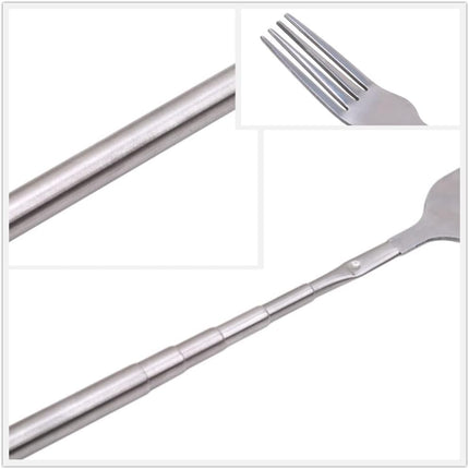 Adjustable Telescopic Fork Extendable Fork Long Fork Toasting Fork Extending Fork Extra Long Fork Extended Fork Stainless Steel, for Eating, Barbecue, Dinner, Dessert, Sausage, Vegetable(8.7~25.4In)….