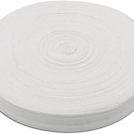 Natural Cotton Twill Tape 50 Yards 1 Inch Bunting Bias Tape Herringbone Webbing Tape Roll for Apron Sewing Dressmaking Craft (White).