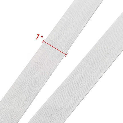 Natural Cotton Twill Tape 50 Yards 1 Inch Bunting Bias Tape Herringbone Webbing Tape Roll for Apron Sewing Dressmaking Craft (White).
