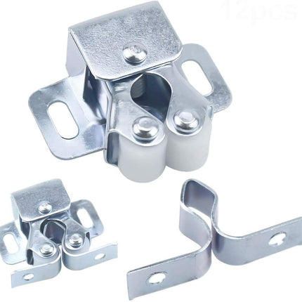 12 Pcs Double Roller Catch, Heavy Duty Door Catches Ball Latch with Screws for Cabinet/Closet/Doors/Cupboard.