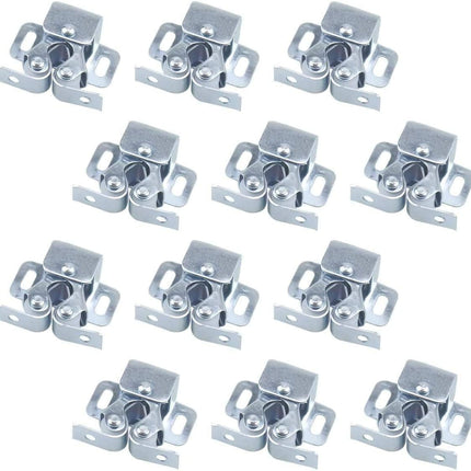 12 Pcs Double Roller Catch, Heavy Duty Door Catches Ball Latch with Screws for Cabinet/Closet/Doors/Cupboard.
