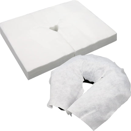100PCS Upgrade Disposable Face Cradle Covers, Medical-Grade, Ultra Soft, Luxurious, Non-Sticking Massage Face Covers, Large Disposable Headrest Covers for Massage Tables and Massage Chairs.