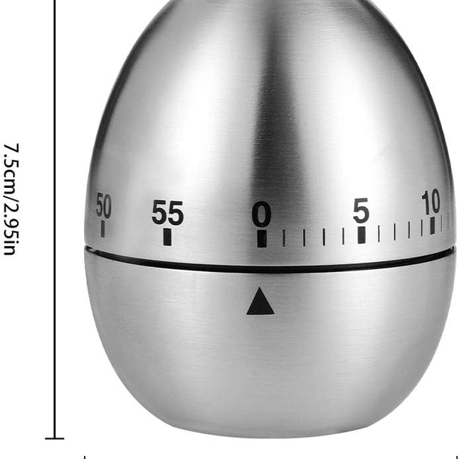 Egg Timer, Classic Egg Shaped Cooking and Baking Countdown Alarm, Manual Mechanical Timer with Loud Alarm for Kids Elderly, Home Use Kitchen Cooking Timer 0-60 Minutes, no Batteries Required.