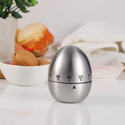 Egg Timer, Classic Egg Shaped Cooking and Baking Countdown Alarm, Manual Mechanical Timer with Loud Alarm for Kids Elderly, Home Use Kitchen Cooking Timer 0-60 Minutes, no Batteries Required.