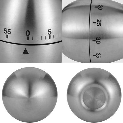 Egg Timer, Classic Egg Shaped Cooking and Baking Countdown Alarm, Manual Mechanical Timer with Loud Alarm for Kids Elderly, Home Use Kitchen Cooking Timer 0-60 Minutes, no Batteries Required.