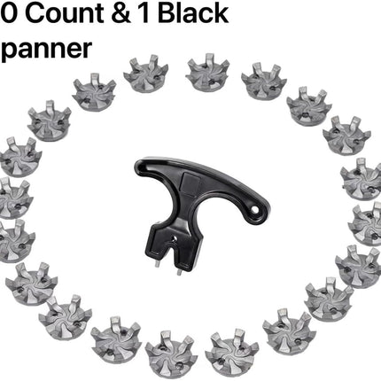 Golf Shoe Spikes Cleat Metal Thread Screw 6mm Dia, 20 Count & 1 Wrench.