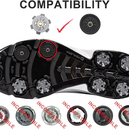 Golf Shoe Spikes Cleat Metal Thread Screw 6mm Dia, 20 Count & 1 Wrench.