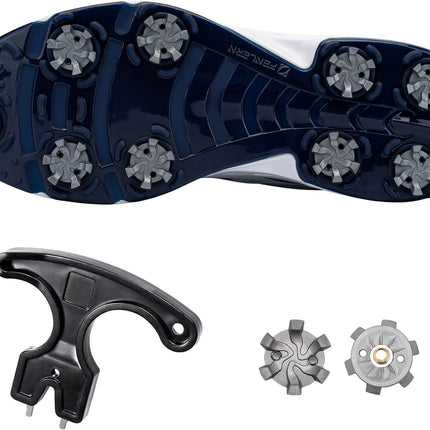 Golf Shoe Spikes Cleat Metal Thread Screw 6mm Dia, 20 Count & 1 Wrench.