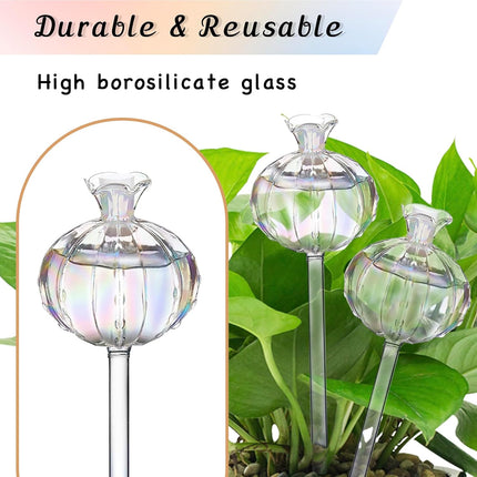 3 PCS Self Plant Watering Globes Insert, Clear Glass Watering Bulbs with Removable Sealing Plug, Plant Waterer for Indoor & Outdoor Plants Flowers (5 oz).