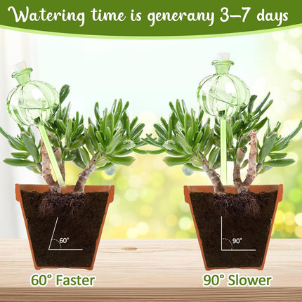 3 PCS Self Plant Watering Globes Insert, Clear Glass Watering Bulbs with Removable Sealing Plug, Plant Waterer for Indoor & Outdoor Plants Flowers (5 oz).