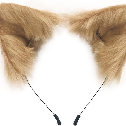 Cat Fox Faux Fur Ears Headband Cute Halloween Fancy Dress Cosplay Handmade Animal Furry Ears Hair Hoop.
