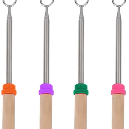 Marshmallow Roasting Sticks Smores Kit Telescoping Long 31 to 81cm Smores Sticks Hot Dog Fork Barbecue Forks for Grilling Campfire Camping BBQ 4 Pack.