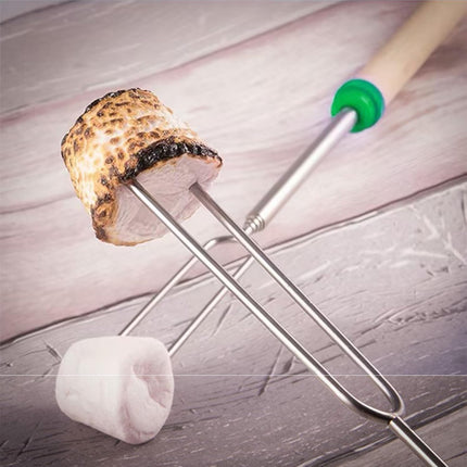Marshmallow Roasting Sticks Smores Kit Telescoping Long 31 to 81cm Smores Sticks Hot Dog Fork Barbecue Forks for Grilling Campfire Camping BBQ 4 Pack.