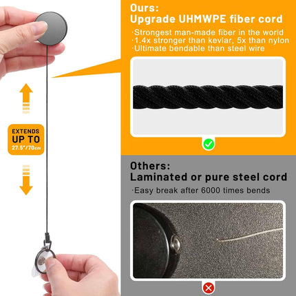 Metal Badge Reels - 3 Pcs Retractable Badge Holder with Belt Clip Key Ring for ID, Key, Name Card Holder.