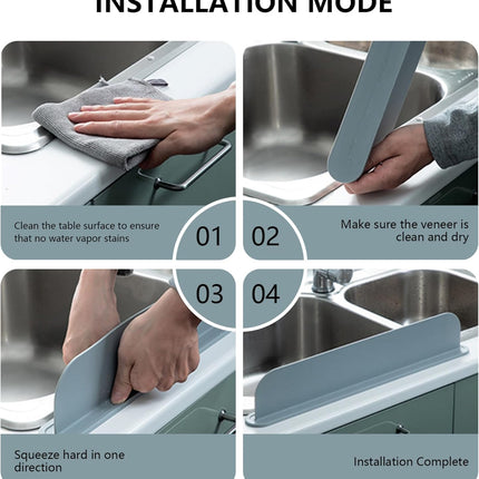 Sink Splash Guard, Safe Silicone Sink Splash Guard, Non-Slip Sink Water Splash Guard with Suction Cup Base, Reusable Sink Splash Guard Behind Faucet for Kitchen Sink, Sink Water Splash Guard.