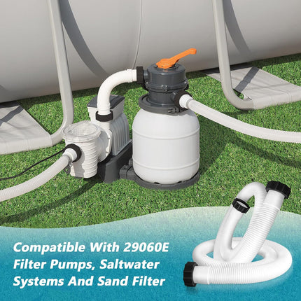 2 Pcs Pool Hoses for Above Ground Pools 1 1/2 Inch Diameter 59" Long Pool Pump Hose Replacement Filter Pump Hose Accessories.