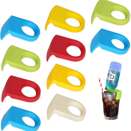 10pcs ABS Drink Clips Bottle Buckle Holders Beer Cocktail Snap for Schooner & Goblet Glasses (Random Color).