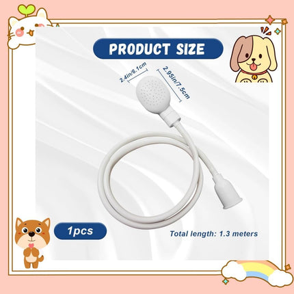 Portable Rubber Hose Spray, 1.3 Meters Pet Shower Sprayer Hand Held Hose,Hose Bath Tub Sink Spray Attachment for Washing Hair Pet Shower.