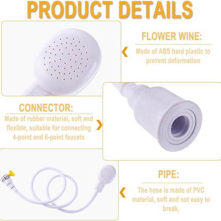Portable Rubber Hose Spray, 1.3 Meters Pet Shower Sprayer Hand Held Hose,Hose Bath Tub Sink Spray Attachment for Washing Hair Pet Shower.