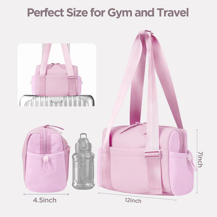 Mini Gym Bag for Women Girls Small Gym Tote Bag with Wet Compartment Waterproof Travel Duffle Bag Cute Workout Sport Bag.
