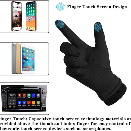 Womens Winter Suede Gloves With Touch Screen Texting Finger Wool Lined Windproof Warm Fashion Dress Gloves.