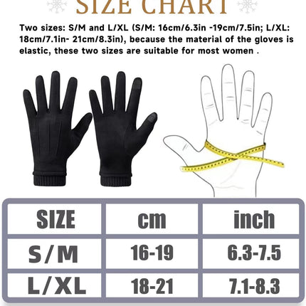 Womens Winter Suede Gloves With Touch Screen Texting Finger Wool Lined Windproof Warm Fashion Dress Gloves.