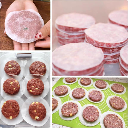 1500pcs Hamburger Patty Paper, 4.5IN Non-Stick Wax Papers, Round Parchment Paper, Food-Grade Burger Sheets for Patty Separating, Freezing, BBQ, Ground Beef and Turkey.