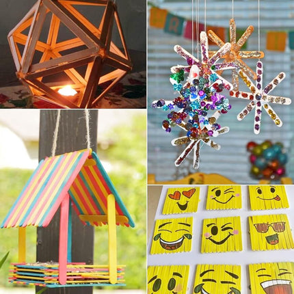 240 Pcs Natural Wood Craft Sticks, Popsicle Sticks, Lolly Sticks for Crafts 4.5 Inch, Ideal for Homeschool Arts and Crafts, Waxing Supplies, Classroom Art Supplies.