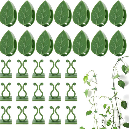 100 Pcs Plant Climbing Wall Fixture Clips Self-Adhesive Hook Vines Traction Clips Invisible Holder Garden Green Leaf Simulation Self-Adhesive Hook Wire Fixing Supporting.